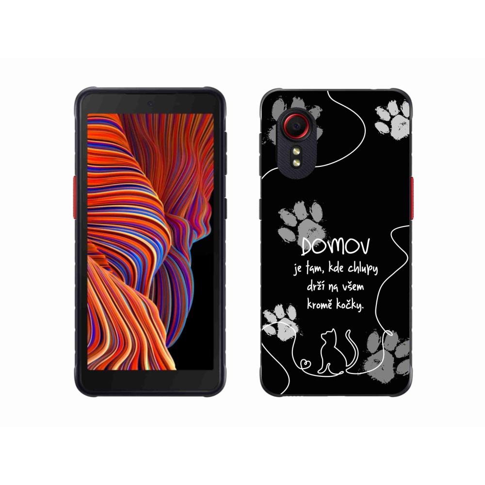 Gelový kryt mmCase na Samsung Galaxy Xcover 5 - kočičí motiv černé pozadí