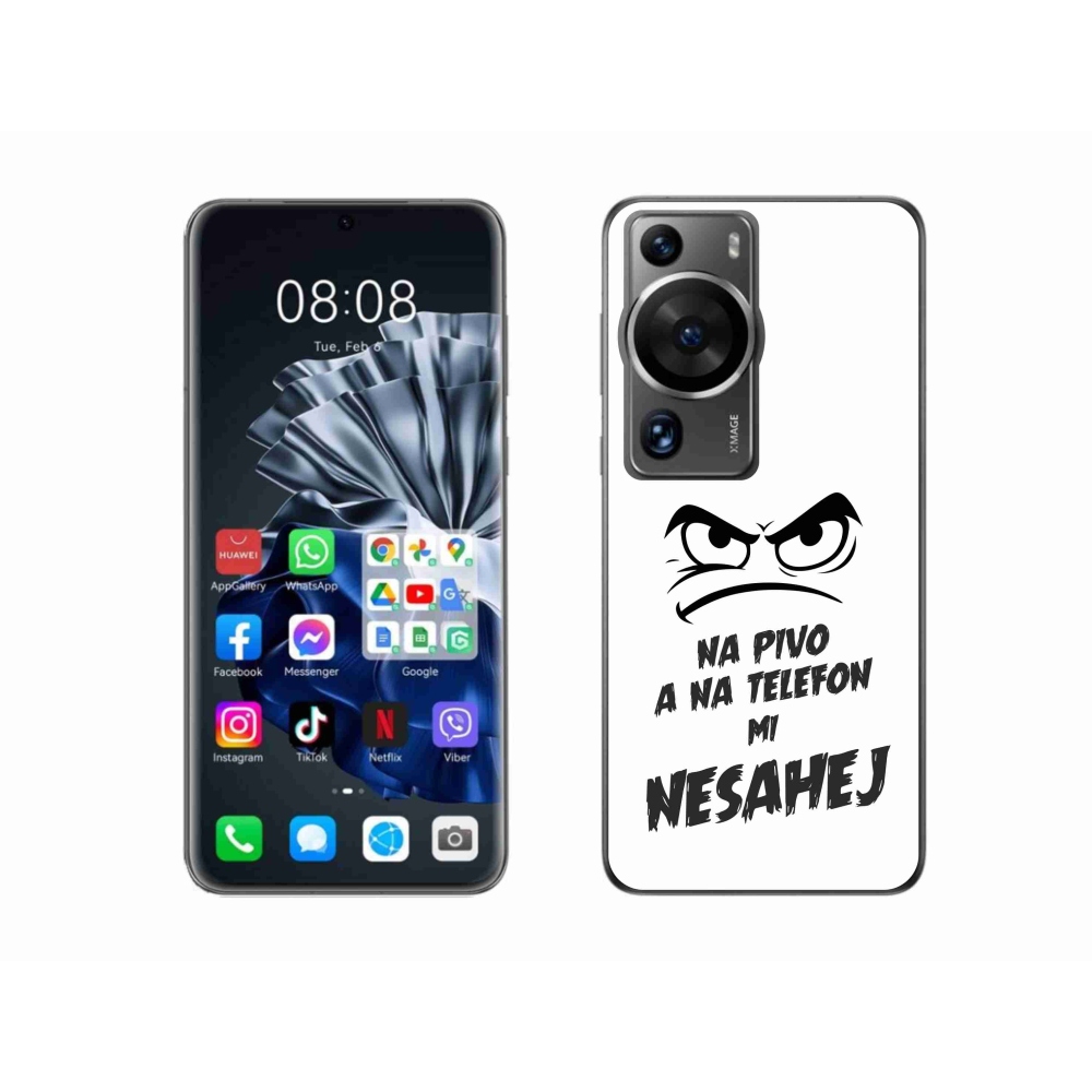 Gelový kryt mmCase na Huawei P60 Pro - pivní motiv 2 bílé pozadí