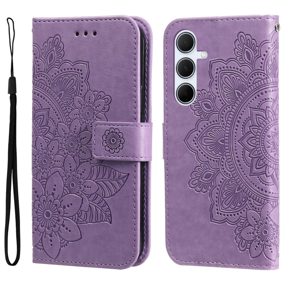 Mandala knížkové pouzdro na Samsung Galaxy A36 5G - fialové