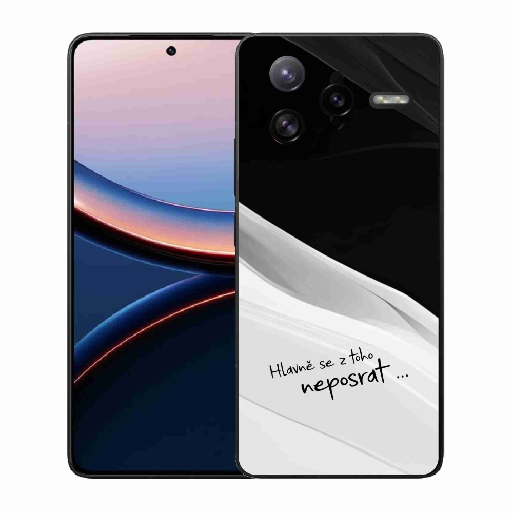 Gelový kryt mmCase na Xiaomi Poco F7 Ultra - vtipný text 13 bíločerné pozadí