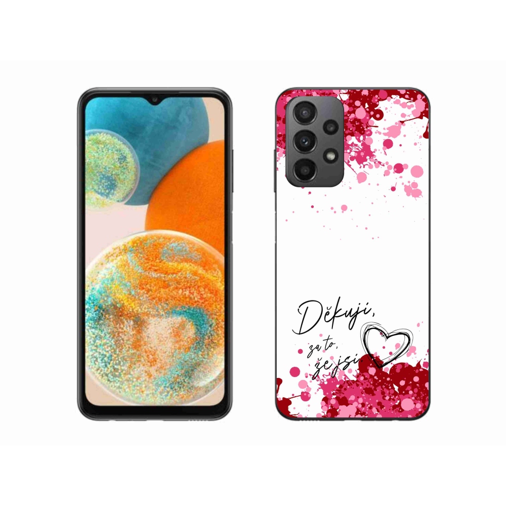 Gelový kryt mmCase na Samsung Galaxy A23 4G/5G - zamilovaný text 2 bílé pozadí