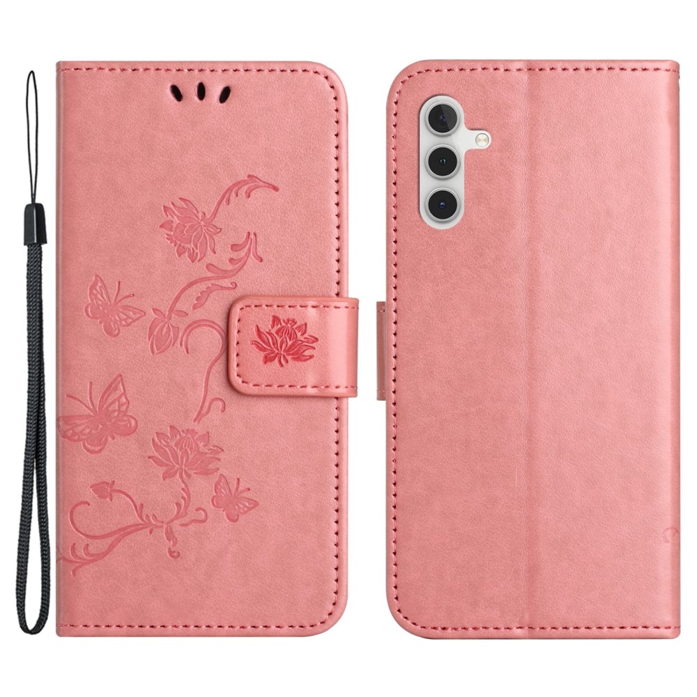 Flower knížkové pouzdro na Samsung Galaxy S24 FE - růžové