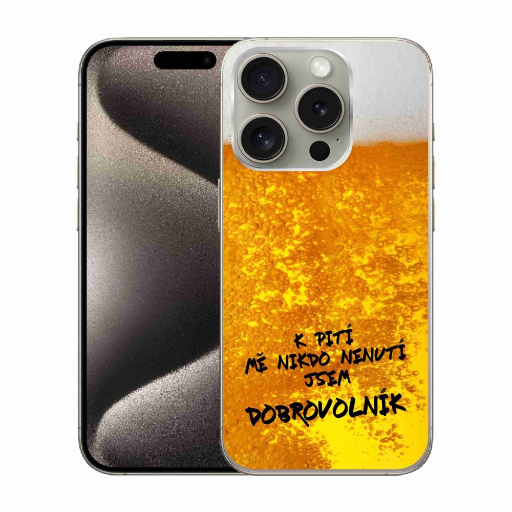 Gelový kryt mmCase na iPhone 15 Pro - pivní motiv 4