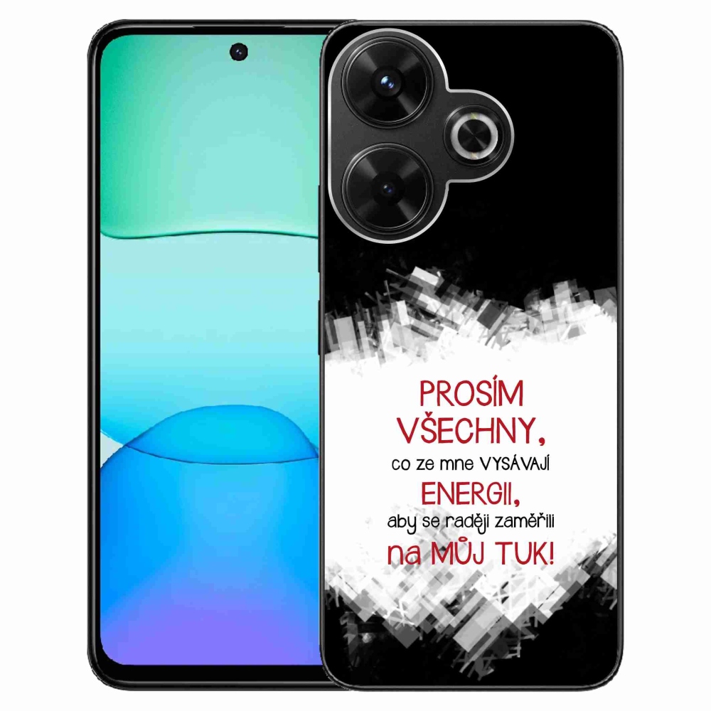Gelový kryt mmCase na Xiaomi Redmi 13 4G/Poco M6 4G  - vtipný text 1 červený