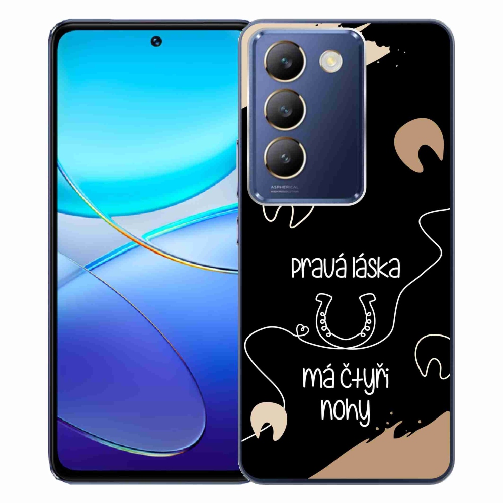 Gelový kryt mmCase na Vivo V40 SE 4G/5G - koňský motiv černé pozadí