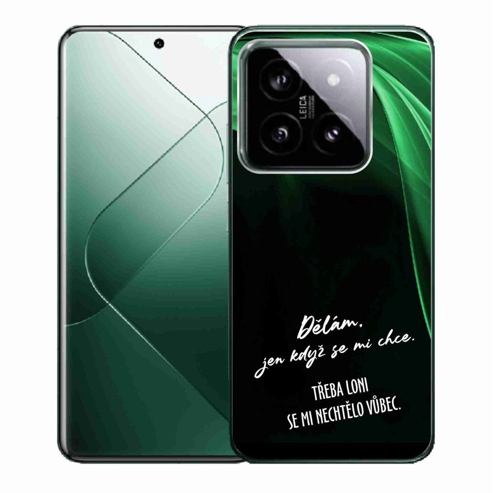Gelový kryt mmCase na Xiaomi 14 - vtipný text 12 černé pozadí