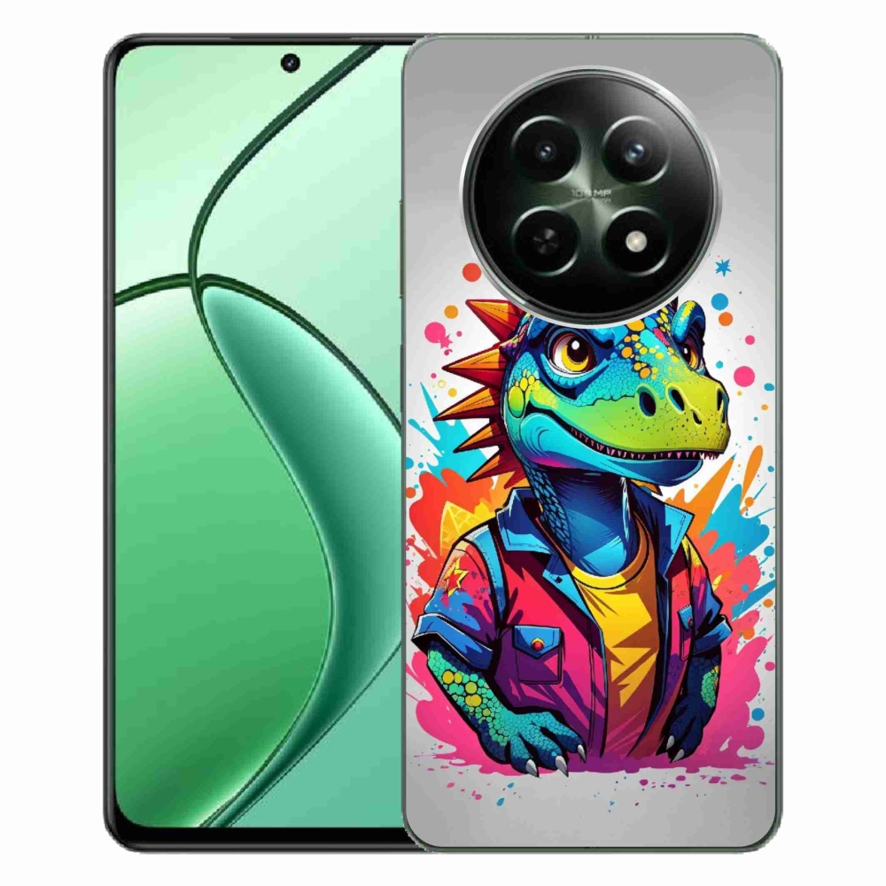 Gelový kryt mmCase na Realme 12 5G/12x 5G - barevný dinosaurus
