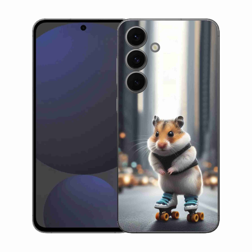 Gelový kryt mmCase na Samsung Galaxy S25 FE - křeček na bruslích