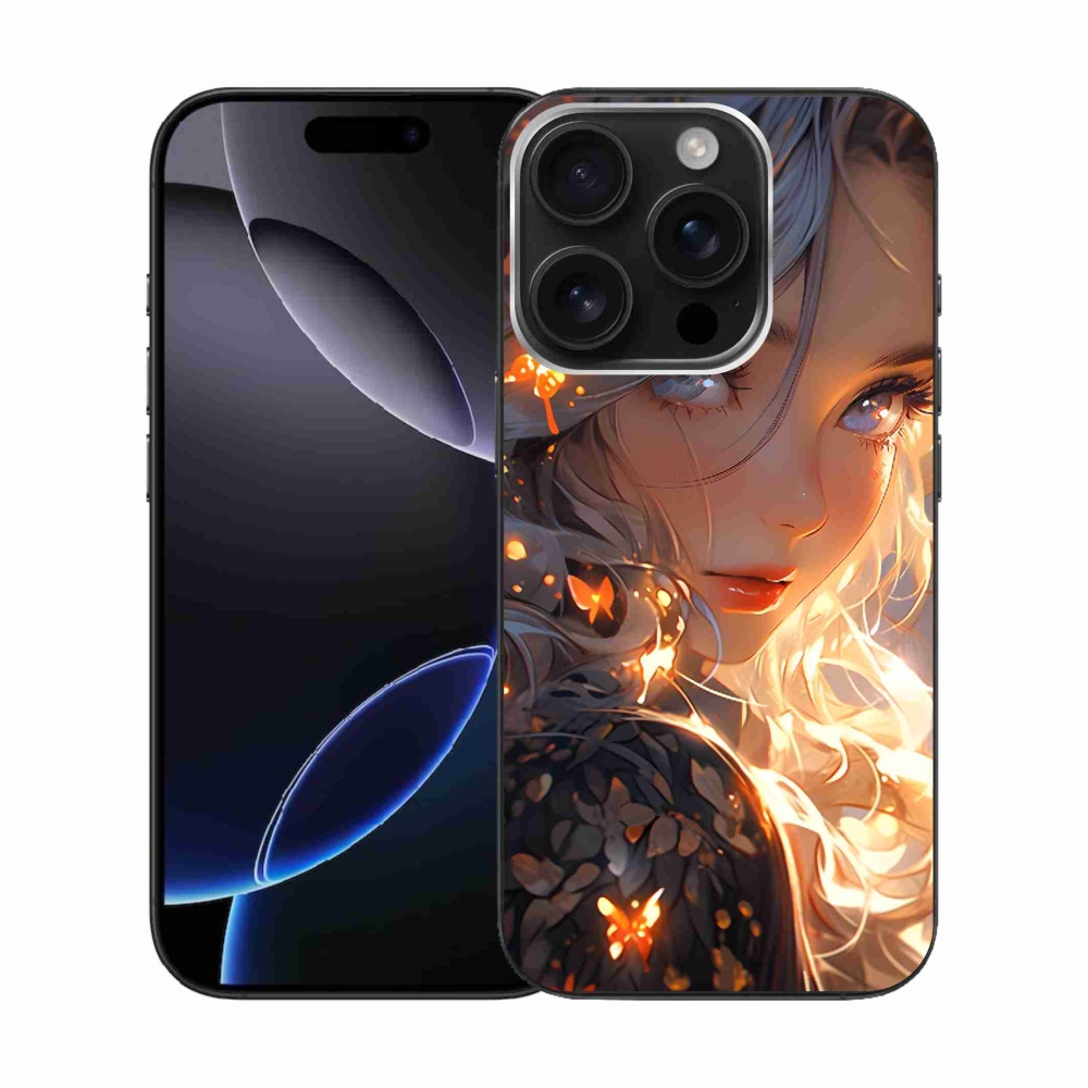 Gelový kryt mmCase na iPhone 16 Pro - dívka a motýli