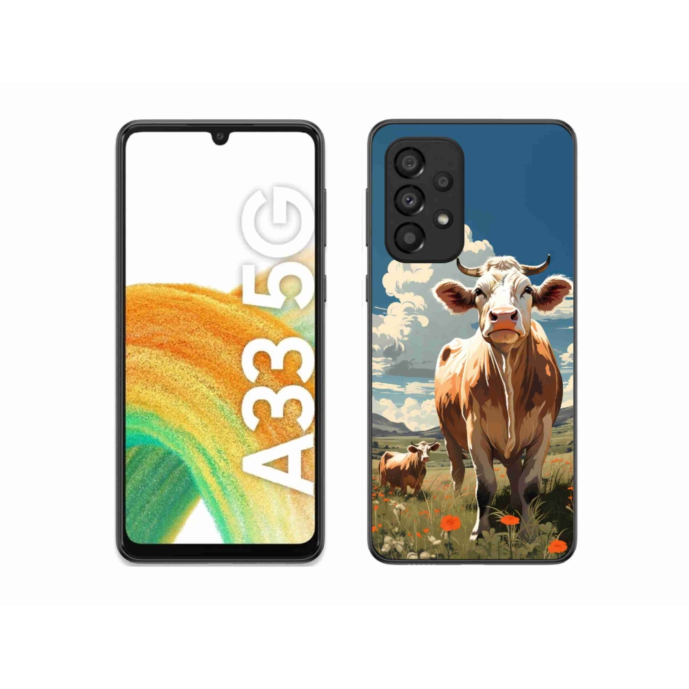 Gelový kryt mmCase na Samsung Galaxy A33 5G - krávy na louce
