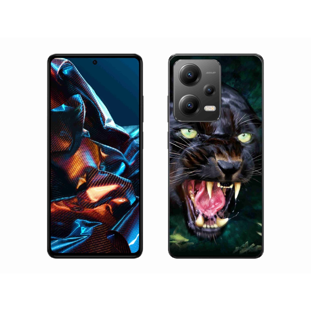 Gelový kryt mmCase na mobil Xiaomi Redmi Note 12 Pro 5G - rozzuřený černý panter