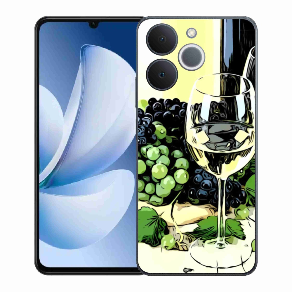 Gelový kryt mmCase na Realme Note 70T - sklenka vína
