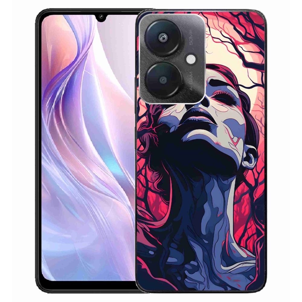 Gelový kryt mmCase na Xiaomi Redmi 13C 5G - abstraktní obličej