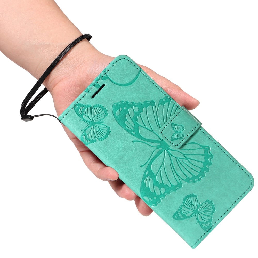 Big Butterfly knížkové pouzdro na Xiaomi Redmi Note 14 - modrozelené