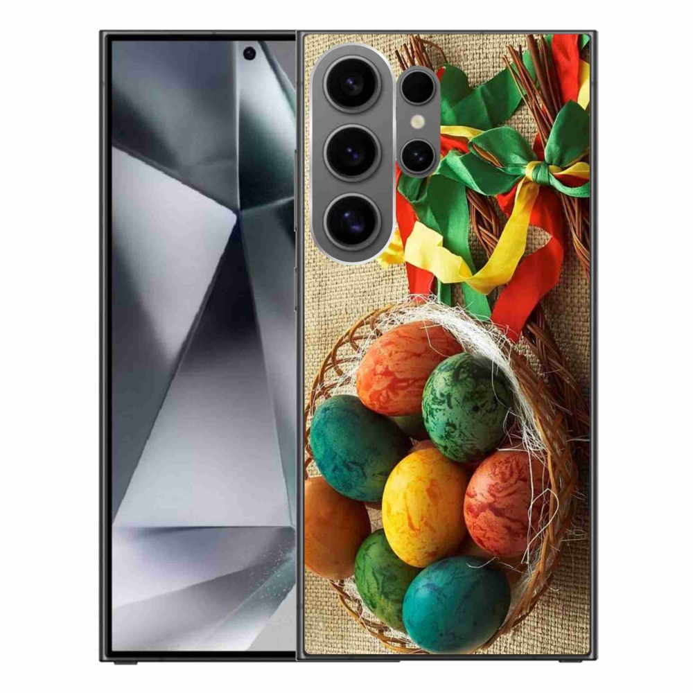 Gelový kryt mmCase na Samsung Galaxy S24 Ultra - pomlázky a vajíčka
