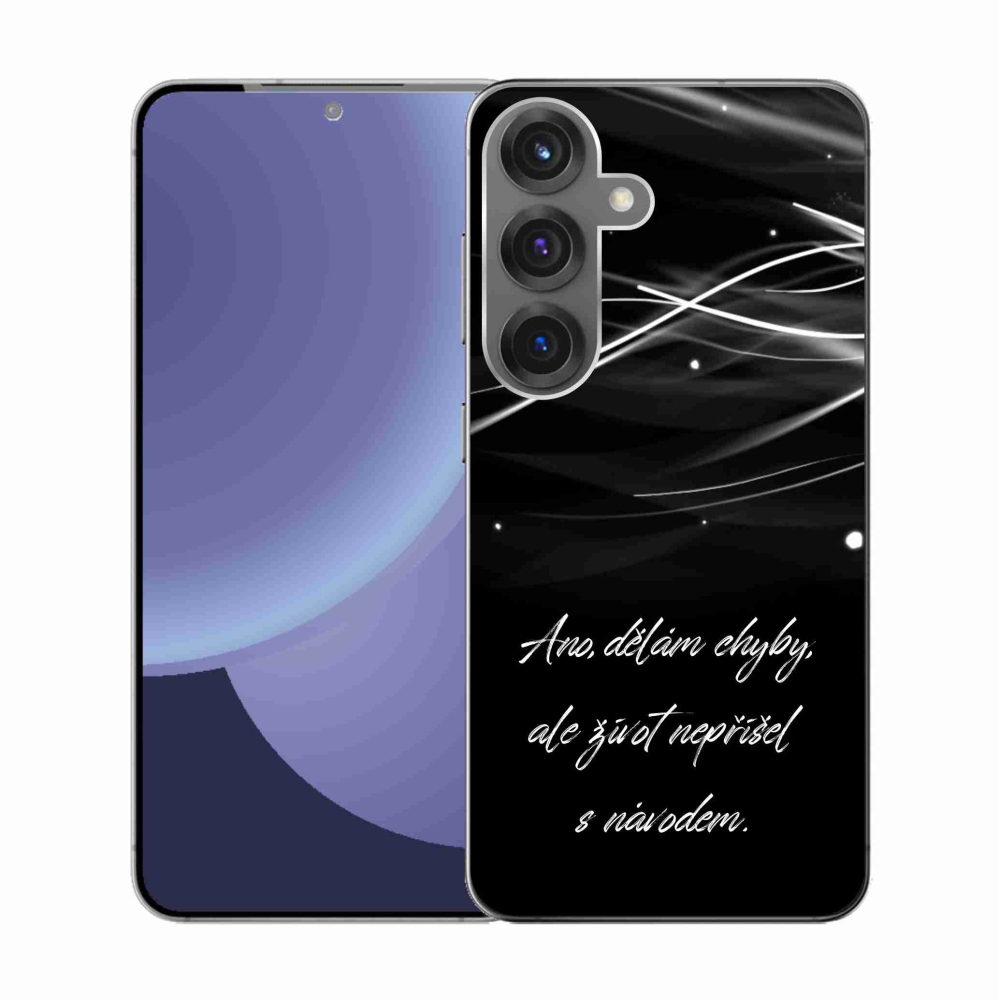 Gelový kryt mmCase na Samsung Galaxy S25 - citát černé pozadí