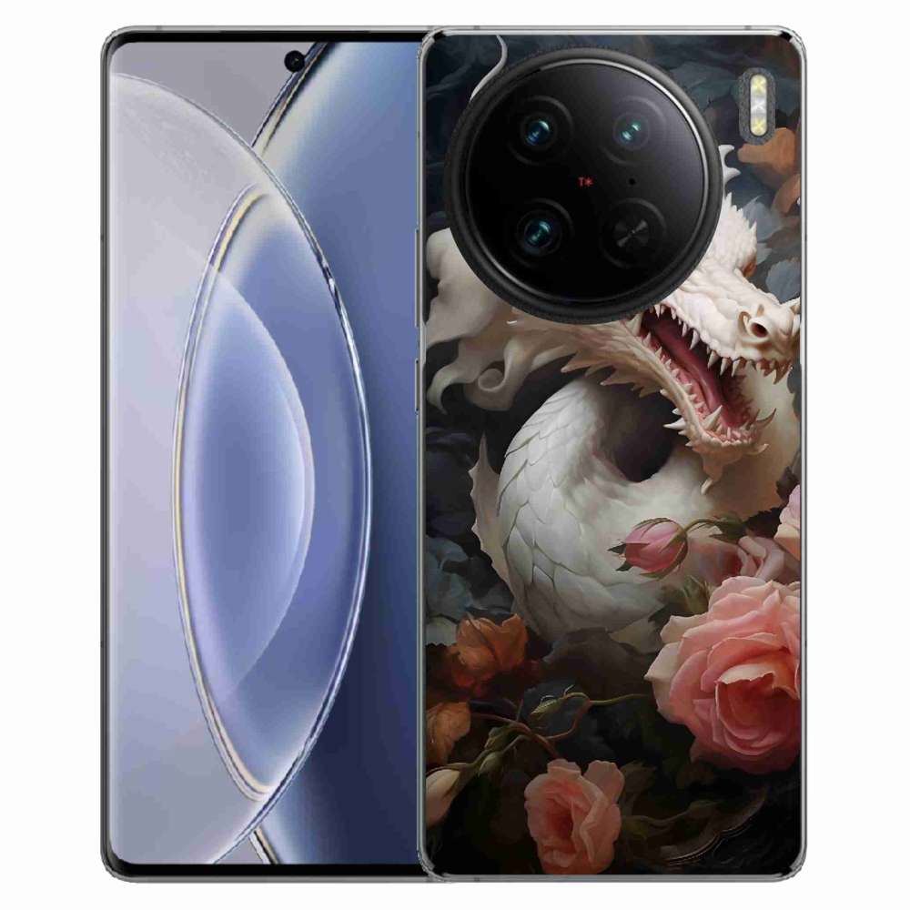 Gelový kryt mmCase na Vivo X90 Pro - bílý drak