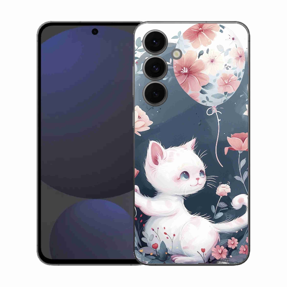 Gelový kryt mmCase na Samsung Galaxy S25 FE - kotě s balónkem