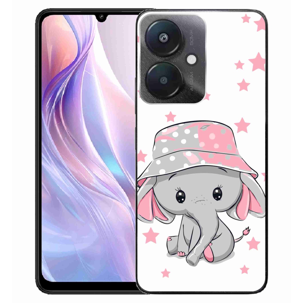 Gelový kryt mmCase na Xiaomi Redmi 13C 5G - růžový slon