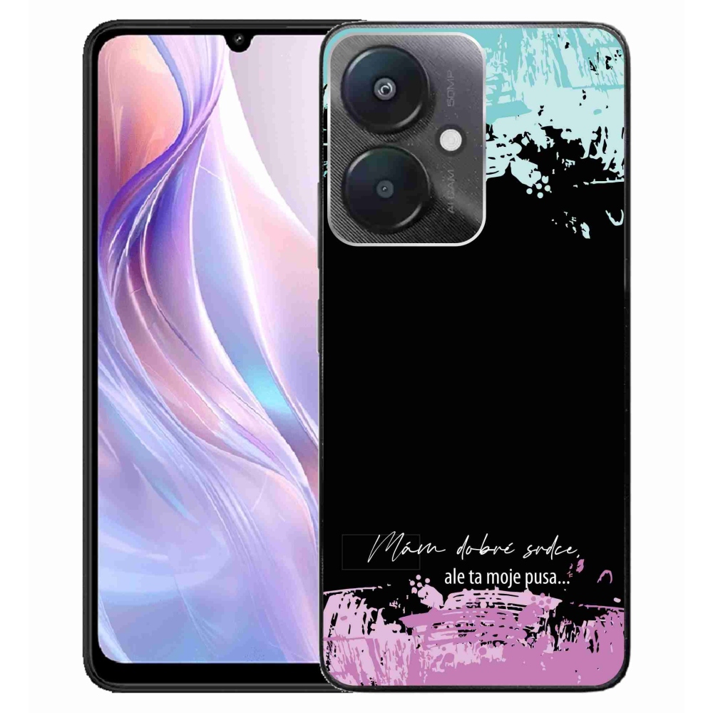 Gelový kryt mmCase na Xiaomi Redmi 13C 5G  - vtipný text 3 černé pozadí