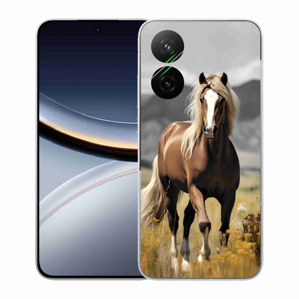 Gelový kryt mmCase na Xiaomi Poco F7 5G - hnědý kůň 1