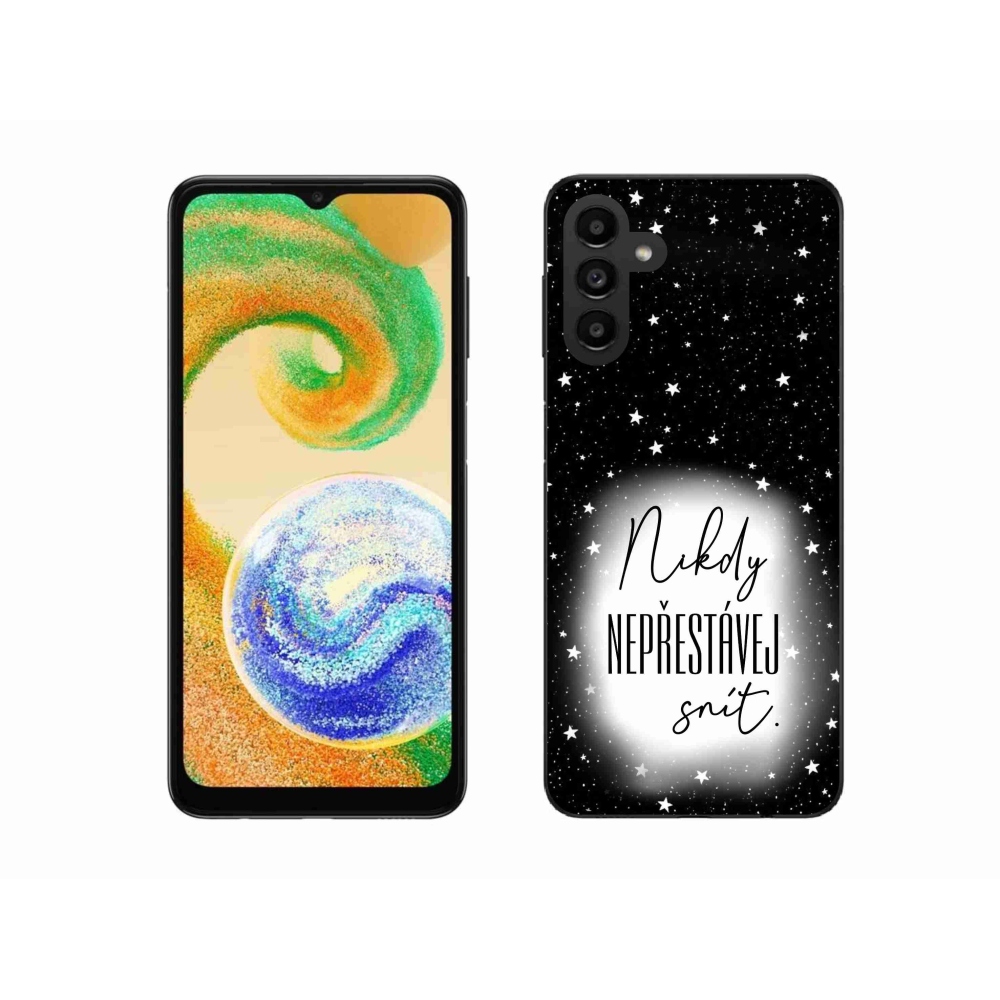Gelový kryt mmCase na Samsung Galaxy A04s (164.7x76.7x9.1mm) - citát 1 bíločerné pozadí