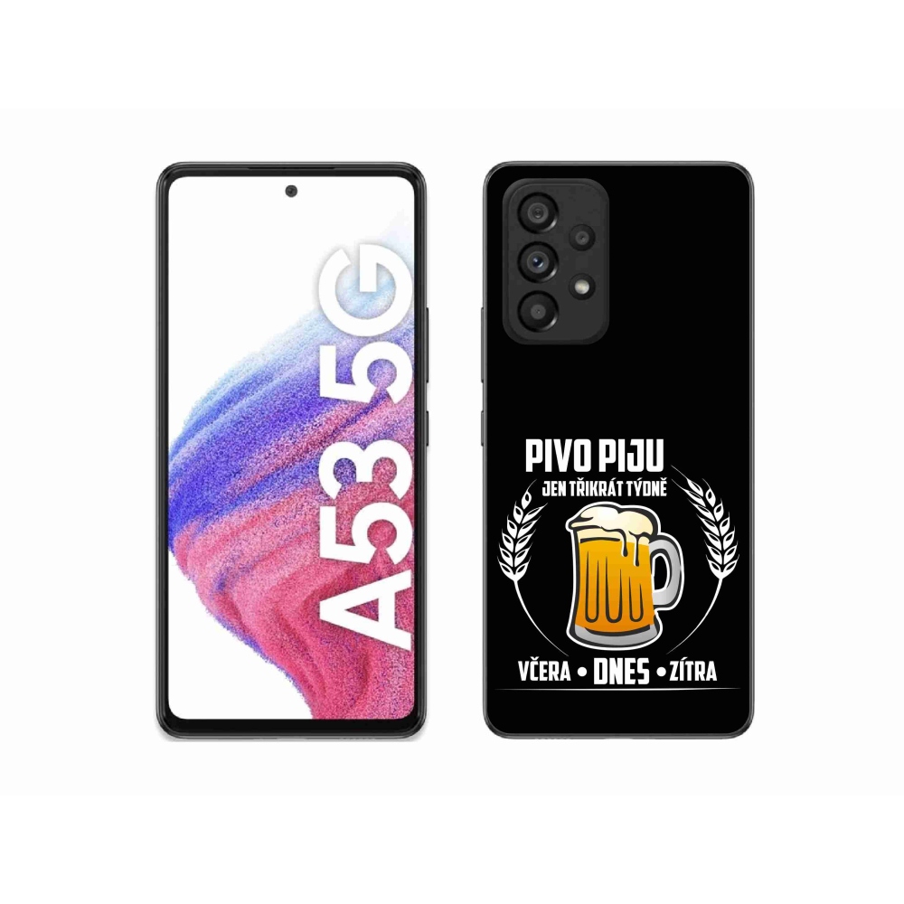 Gelový kryt mmCase na Samsung Galaxy A53 5G - pivní motiv černé pozadí
