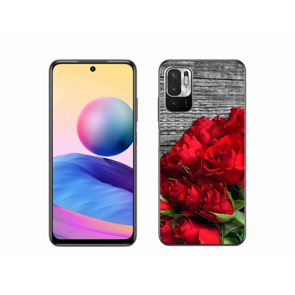 Gelový kryt mmCase na Xiaomi Redmi Note 10 5G - červené růže