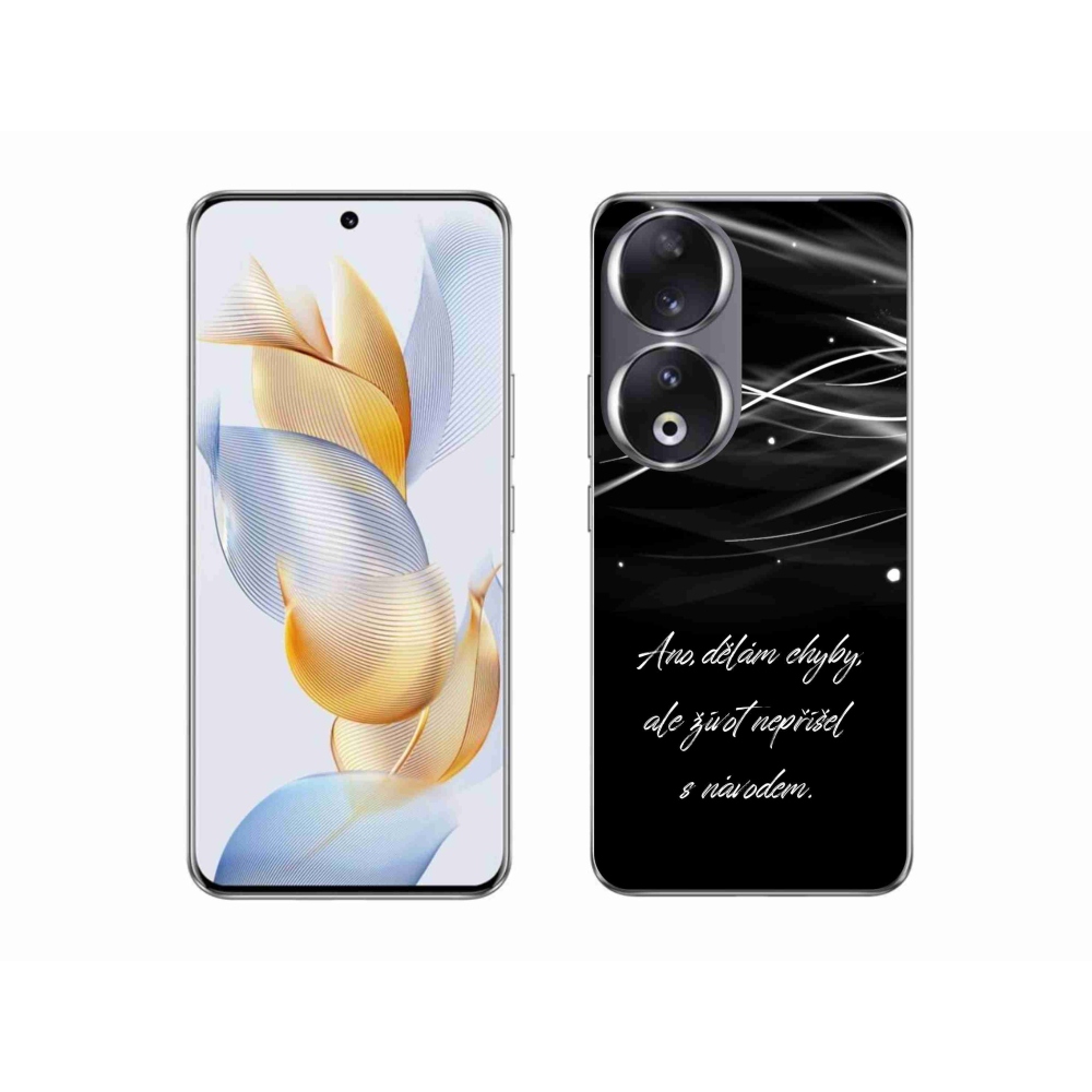 Gelový kryt mmCase na Honor 90 - citát černé pozadí
