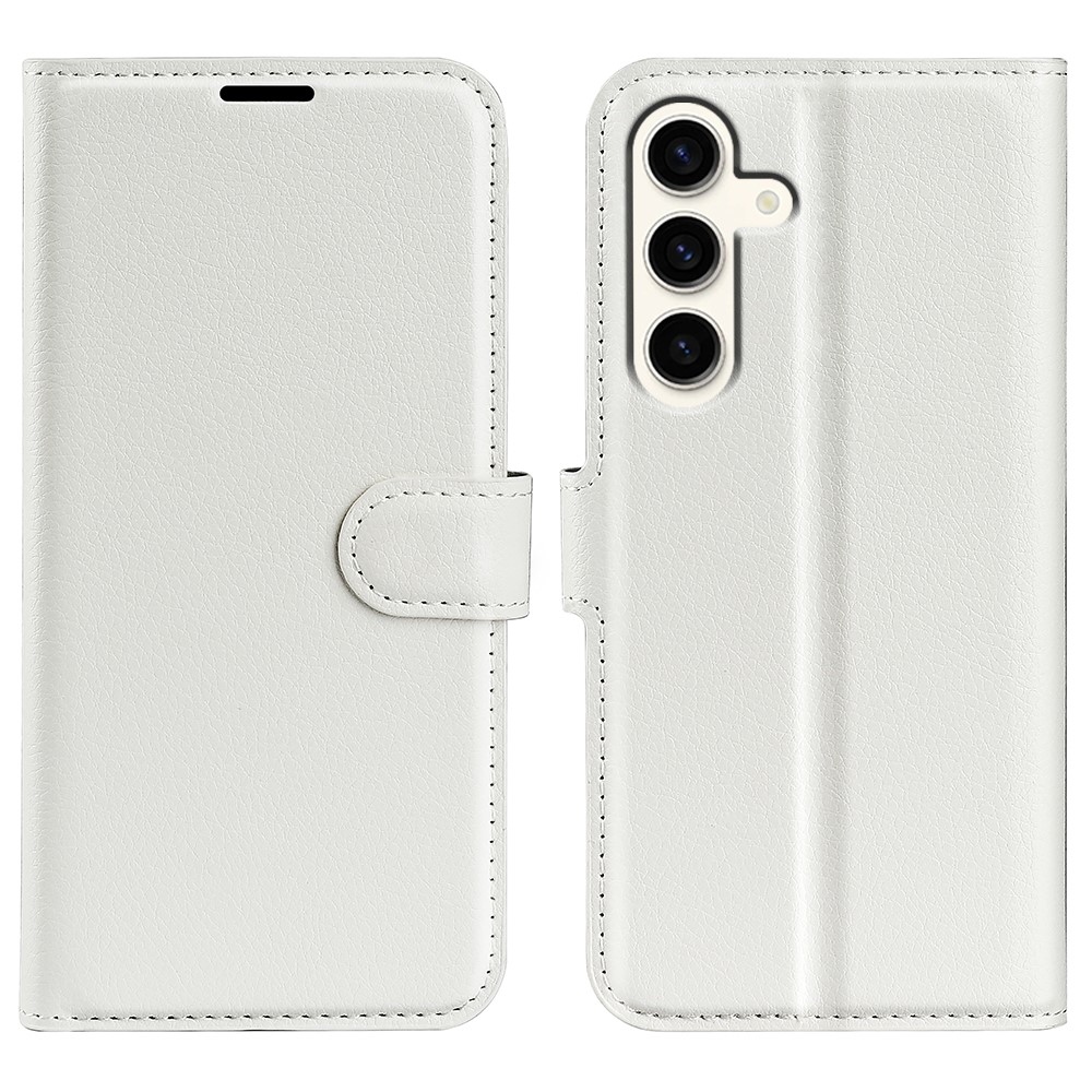 Litchi knížkové pouzdro na Samsung Galaxy S24+ - bílé