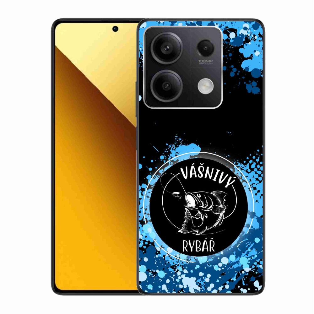 Gelový kryt mmCase na Xiaomi Redmi Note 13 5G - vášnivý rybář černé pozadí