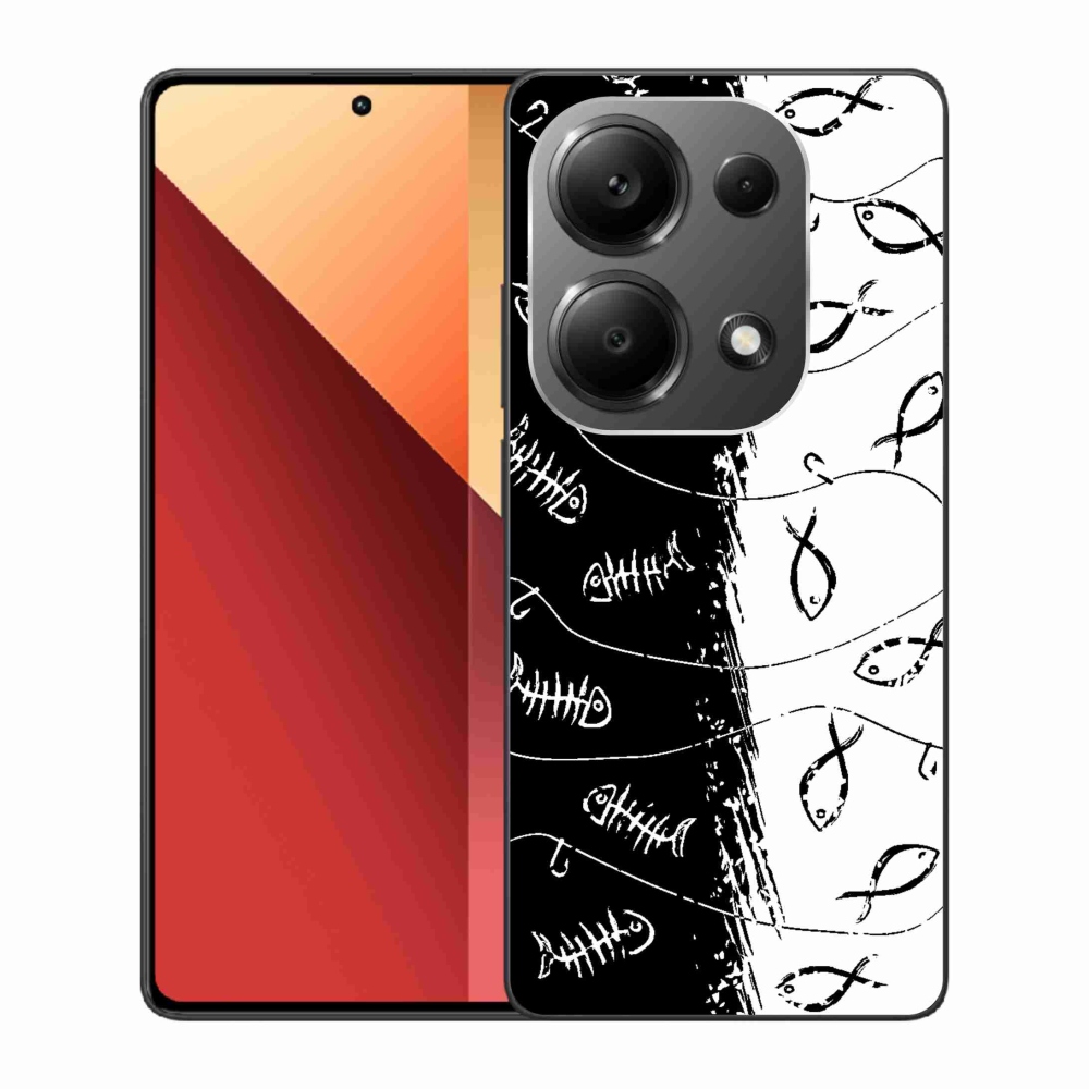 Gelový kryt mmCase na Xiaomi Redmi Note 13 Pro 4G/Poco M6 Pro - kostry a rybky