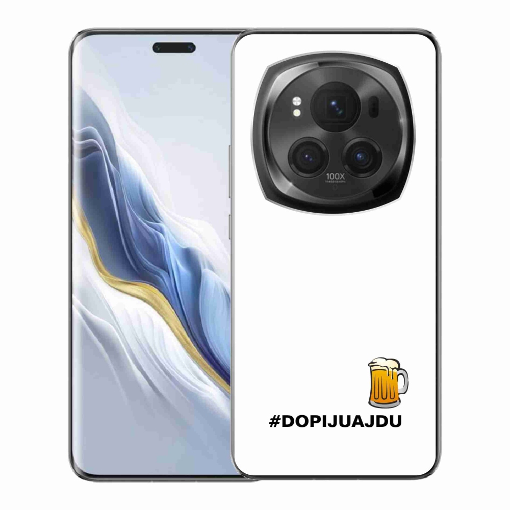 Gelový kryt mmCase na Honor Magic 6 Pro 5G - pivní motiv 1 bílé pozadí