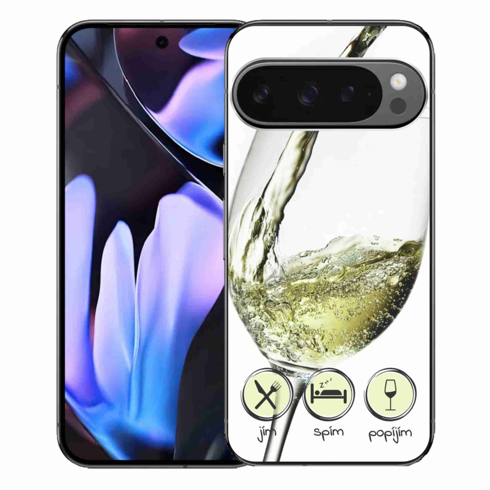 Gelový obal mmCase na Google Pixel 9 Pro XL - sklenička vína bílé