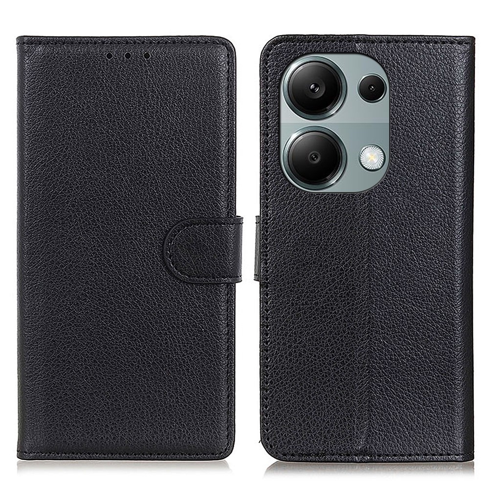 Litchie knížkové pouzdro na Xiaomi Redmi Note 13 Pro 4G/Poco M6 Pro - černé