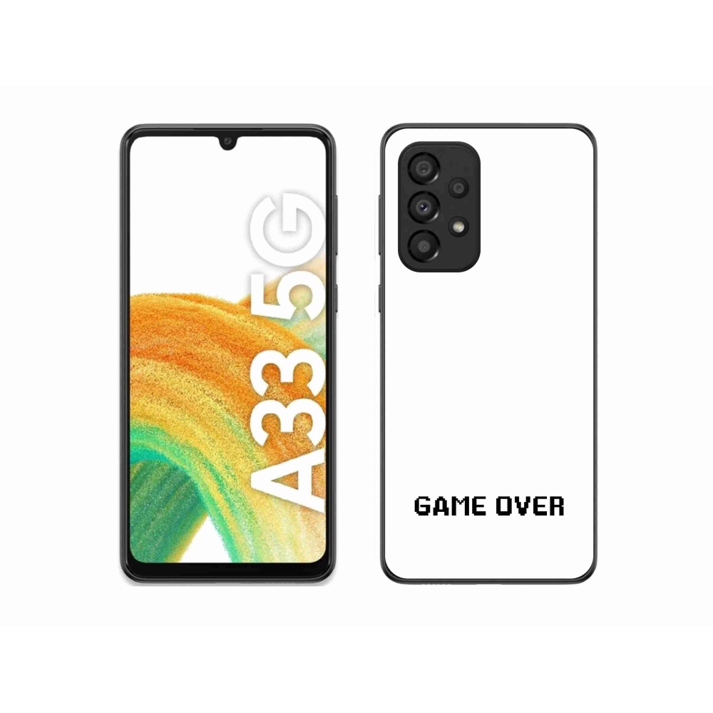 Gelový kryt mmCase na Samsung Galaxy A33 5G - game over bílé pozadí