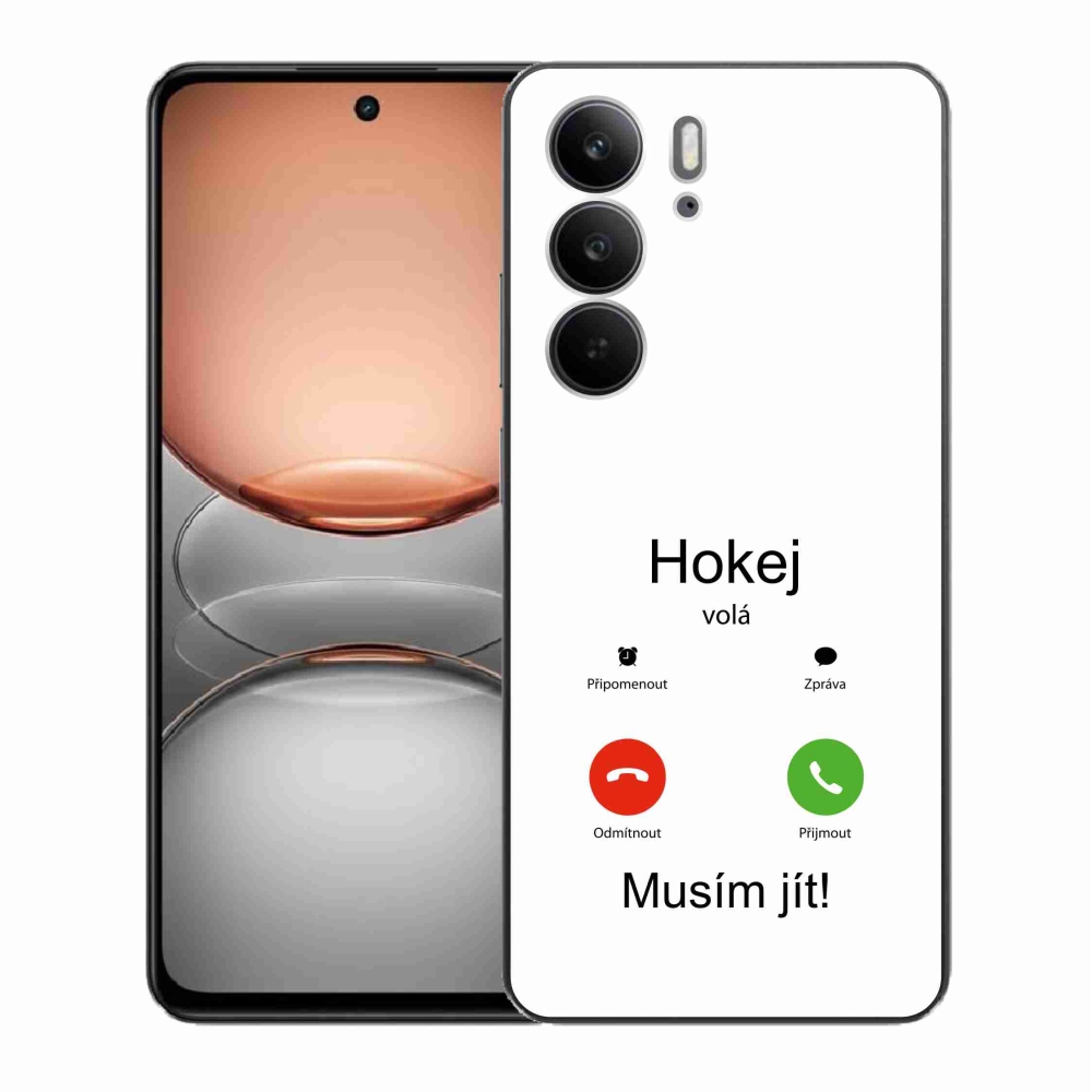 Gelový kryt mmCase na Realme C75 - hokej volá bílé pozadí