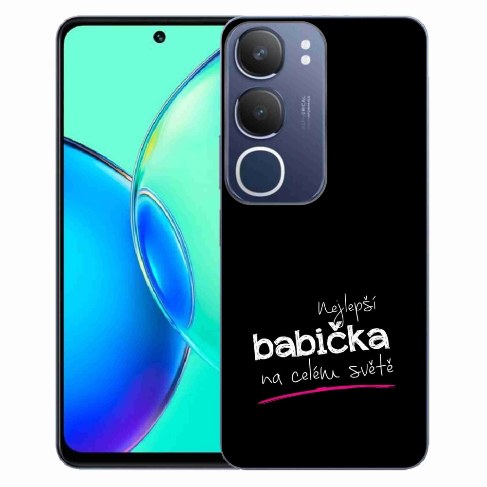 Gelový kryt mmCase na Vivo Y19s - nejlepší babička 4 černé pozadí