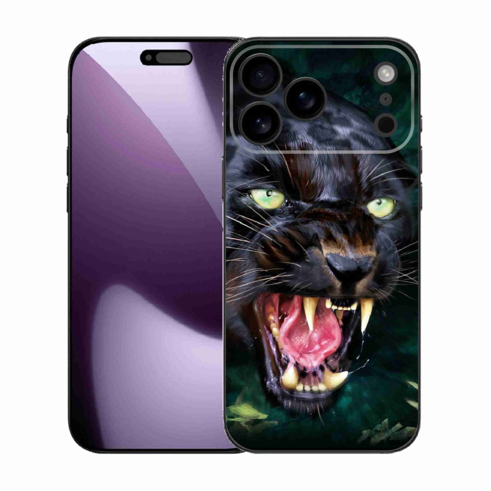 Gelový kryt mmCase na iPhone 17 Pro Max - rozzuřený černý panter