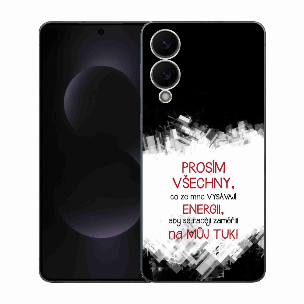 Gelový kryt mmCase na Samsung Galaxy S25 Edge - vtipný text 1 červený