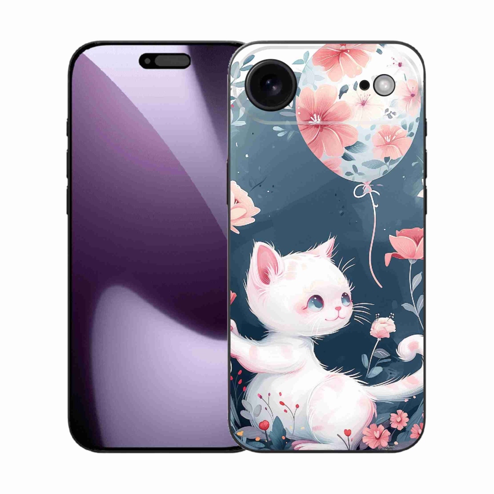 Gelový kryt mmCase na iPhone 17 Air - kotě s balónkem