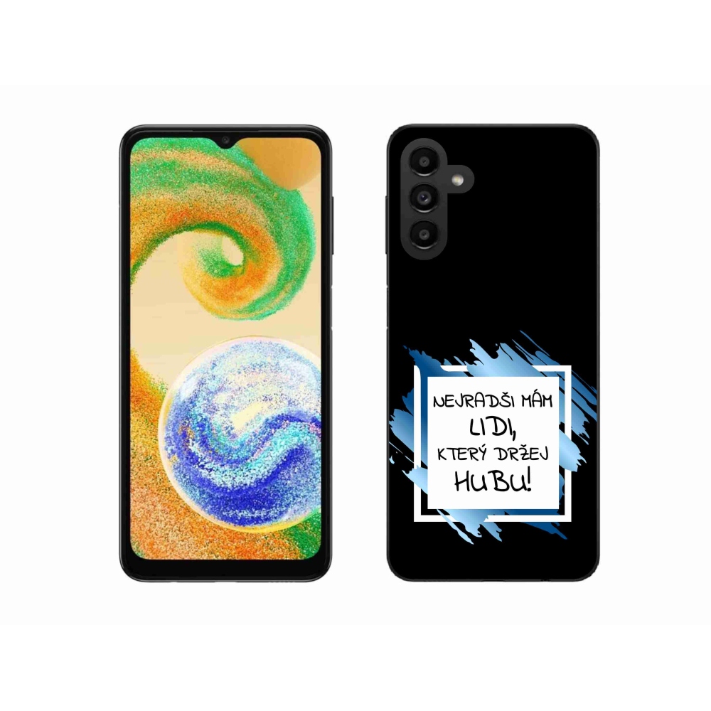 Gelový kryt mmCase na Samsung Galaxy A04s (164.7x76.7x9.1mm) - vtipný text 7 bíločerné pozadí