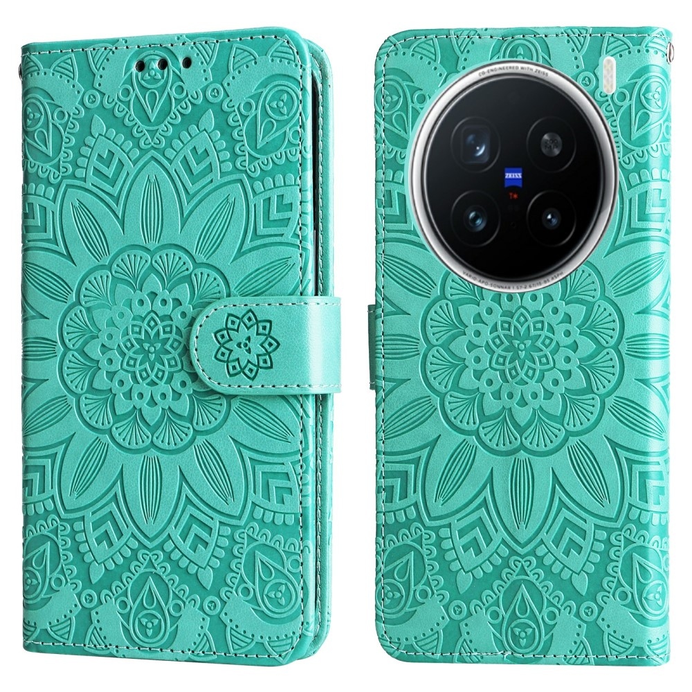Sunflower knížkové pouzdro na Vivo X200 Pro 5G - zelené