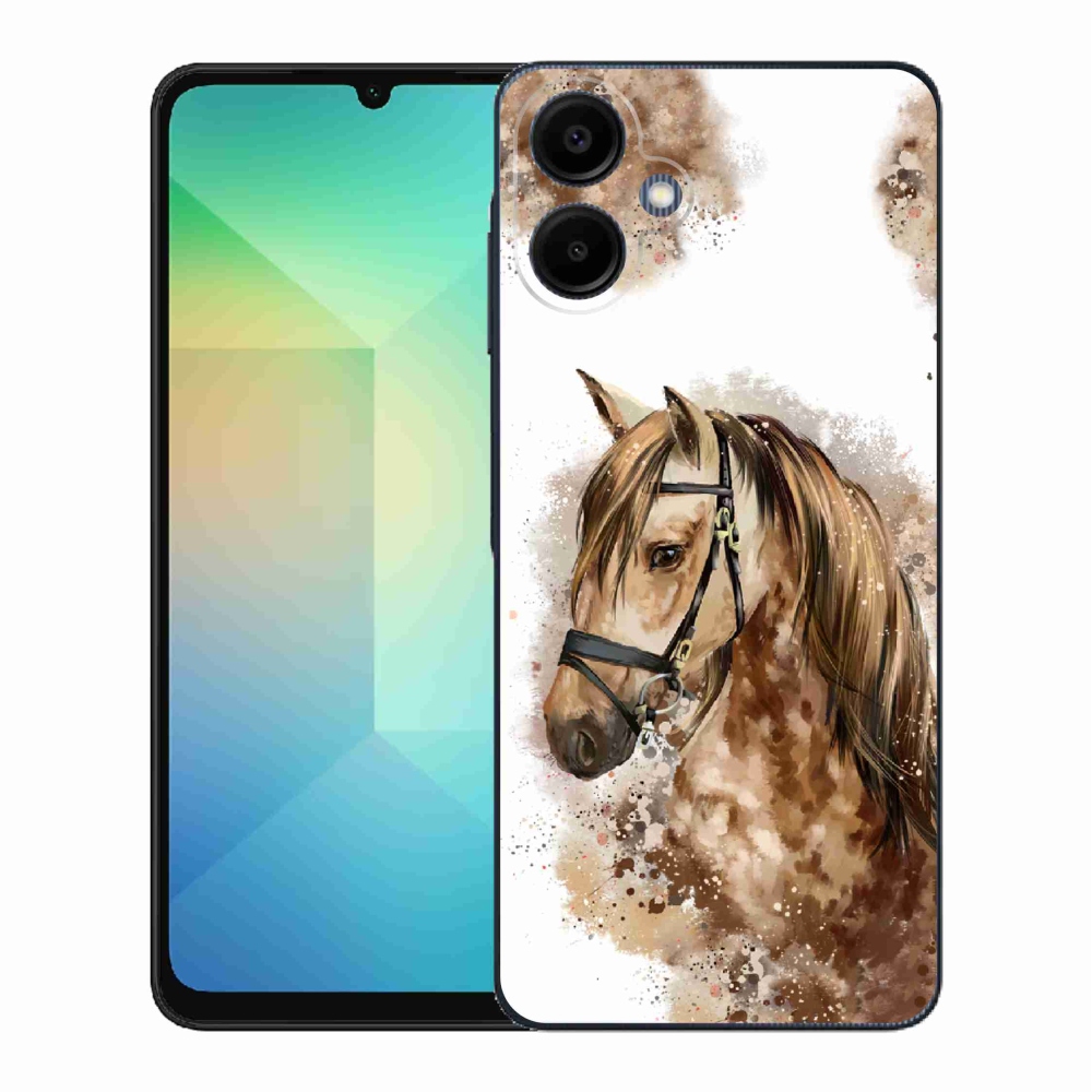 Gelový kryt mmCase na Samsung Galaxy A06 4G - hnědý kreslený kůň