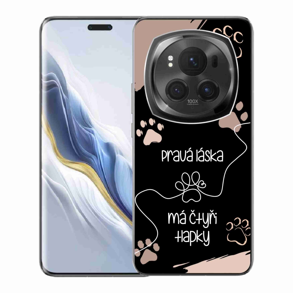 Gelový kryt mmCase na Honor Magic 6 Pro 5G - psí motiv 1 černé pozadí