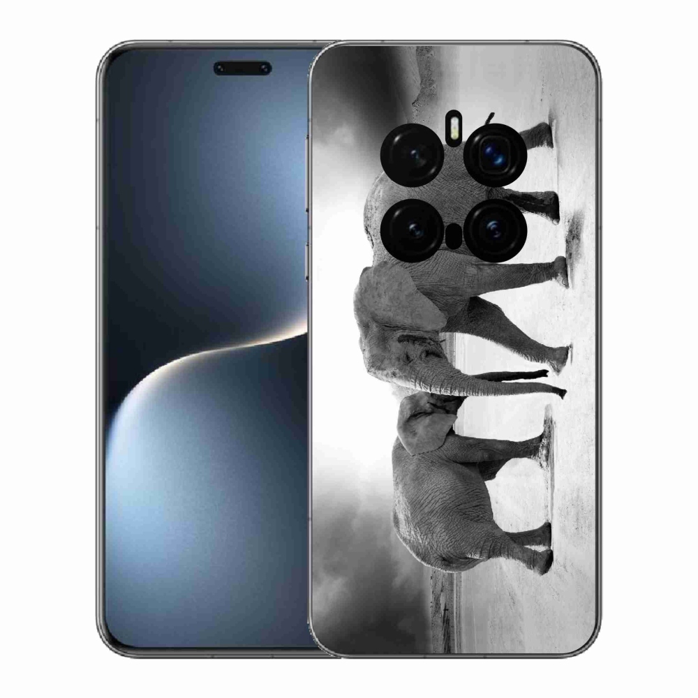 Gelový kryt mmCase na Honor Magic 7 Pro 5G - černobílí sloni