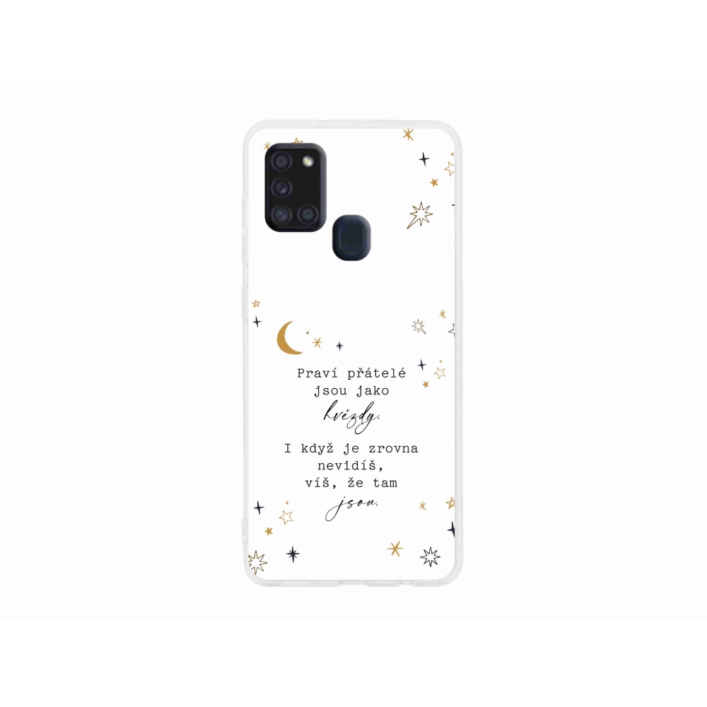 Gelový kryt mmCase na Samsung Galaxy A21s - citát 6 bílé pozadí