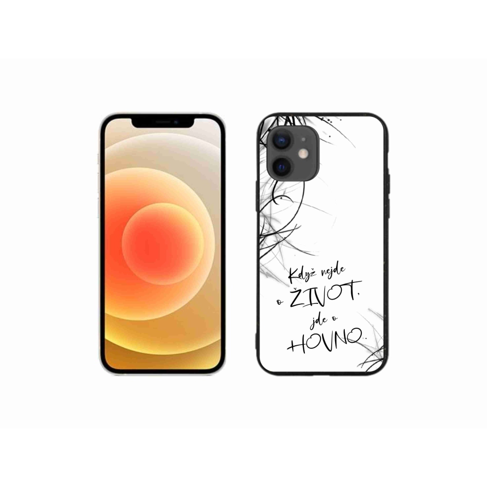 Gelový kryt mmCase na iPhone 12 mini - vtipný text 16 bílé pozadí
