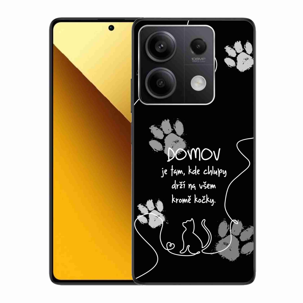 Gelový kryt mmCase na Xiaomi Redmi Note 13 5G - kočičí motiv černé pozadí