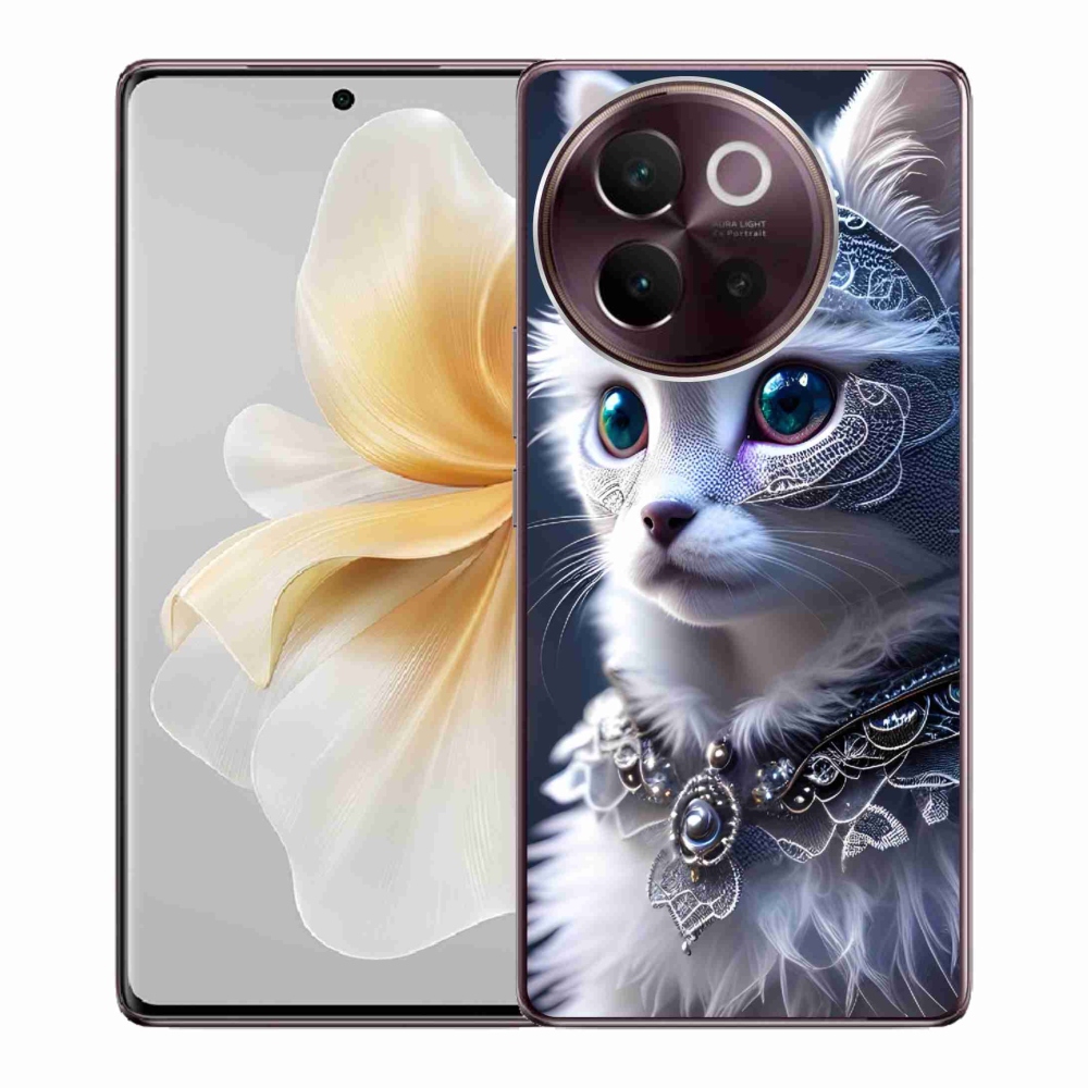 Gelový kryt mmCase na Vivo V40 Lite 5G - bílá kočka
